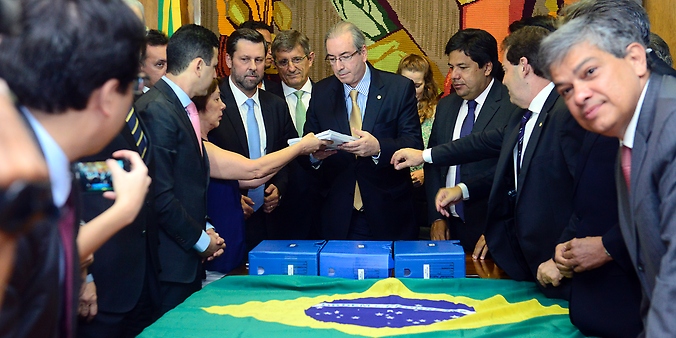Líderes da oposição (DEM, PSDB, PPS e Solidariedade) entregam novo pedido de impeachment ao presidente da Câmara, dep. Eduardo Cunha (PMDB-RJ)