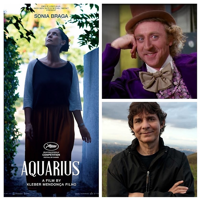 Montagem Filme Aquarius, Gene Wilder e L&ocirc; Borges