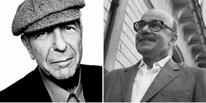 Fotomontagem Murilo Rubiao e Leonard Cohen