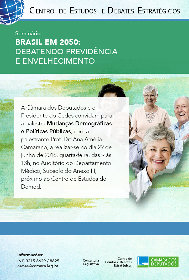 Folder Seminário Brasil em 2050: Debatendo Previdência e Envelhecimento