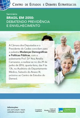 Folder Seminário Brasil em 2050: Debatendo Previdência e Envelhecimento