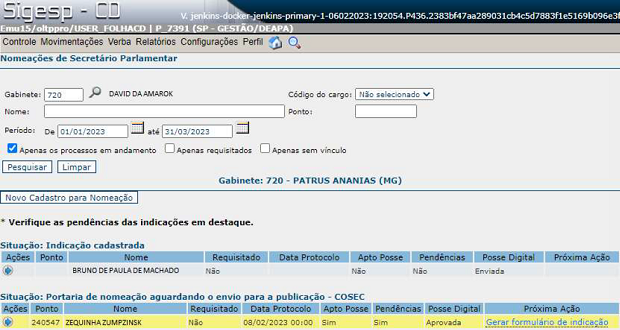 tela gerar formulario