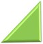 triângulo deitado: peça verde clara do tangram da logo da gestão estratégica da Câmara dos Deputados, representa a diretriz 5 - fiscalização