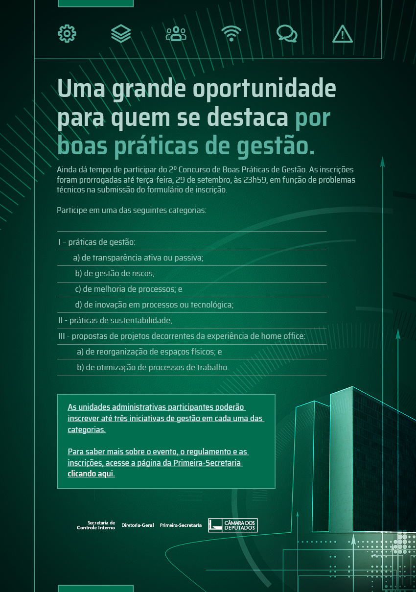 Lançado 2º Concurso de Boas Práticas de Gestão da Câmara dos Deputados