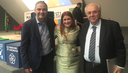 Da esquerda para a direita - o palestrante Valter Otaviano, a assessora chefe de gestão socioambiental do STJ Ketlin Scartezini e o palestrante Francisco Gaetani 