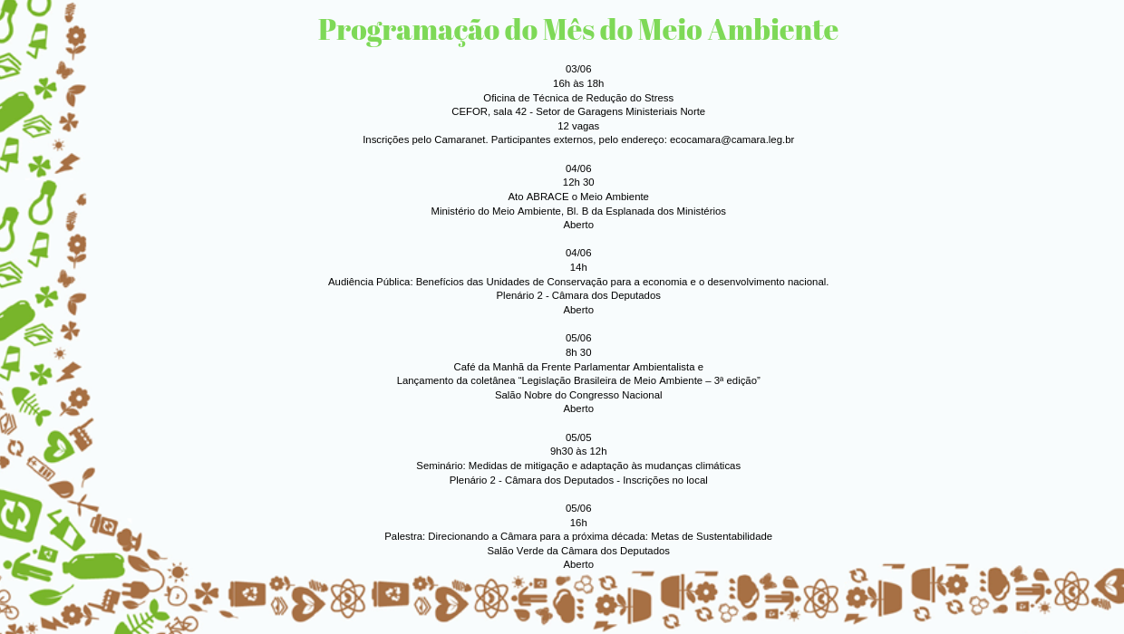 Mês do Meio Ambiente 2019