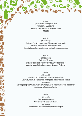Programação do Mês do Meio Ambiente