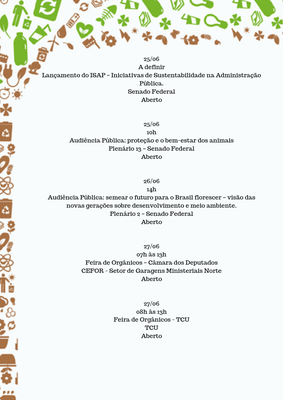 Programação do Mês do Meio Ambiente