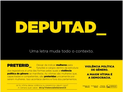 Câmara lança campanha contra a violência de gênero na política