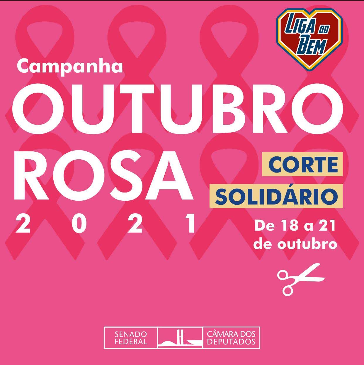 Campanha Outubro Rosa doações e corte solidário