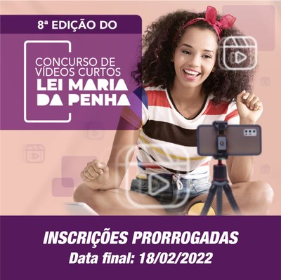 Concurso de vídeos sobre Lei Maria da Penha tem prazo de inscrição prorrogado