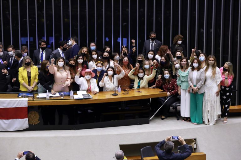 Bancada feminina durante votação em Plenário