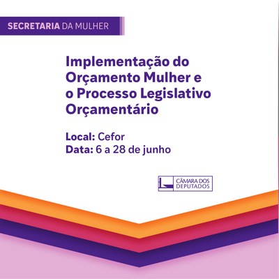 Lançamento do curso "Implementação do Orçamento Mulher e o Processo Legislativo Orçamentário"