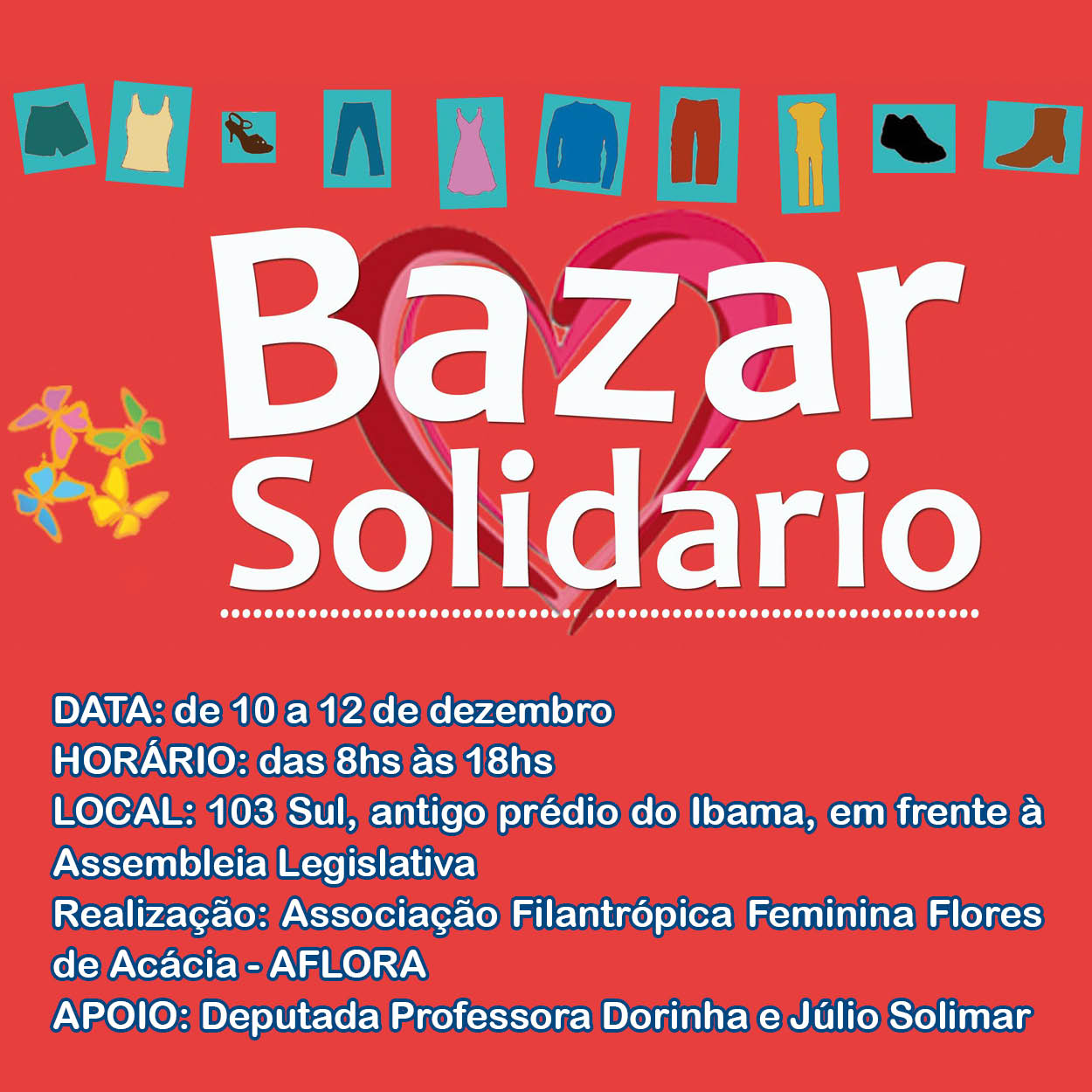 Deputada Professora Dorinha apoia bazar solidário