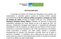 Secretaria da Mulher emite nota de repúdio contra deputado goiano  