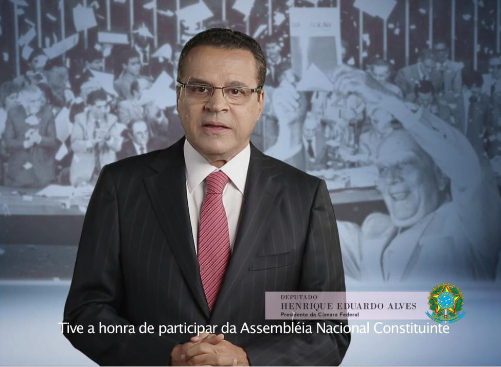 Henrique Alves faz pronunciamento em rede nacional de rádio e TV sobre os 25 anos da Constituição