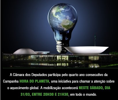 Câmara participa da Hora do Planeta