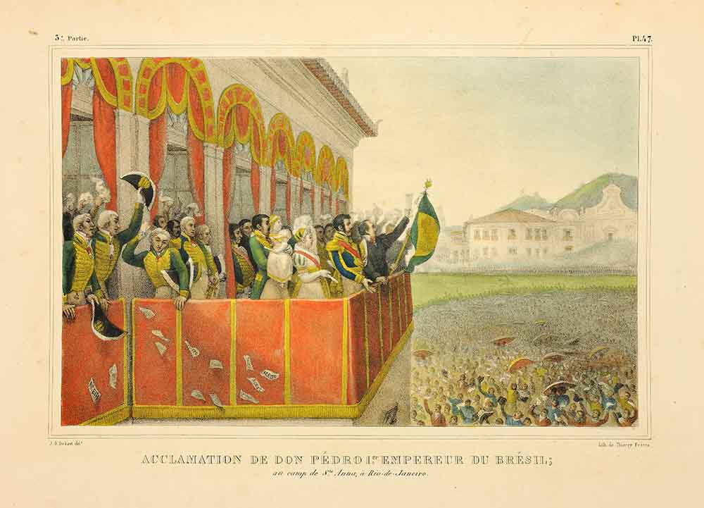 Aclamação de D. Pedro Com Multidão na Praça