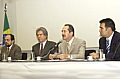 Foto Deputado Aldo Rebelo, Presidente da Câmara dos Deputados, Deputado Vic Pires na abertura do seminário sobre TV Digital (banner)