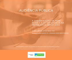 Audiência Pública (23/05/2019) - "A disseminação de fake news e a interferência na democracia brasileira"
