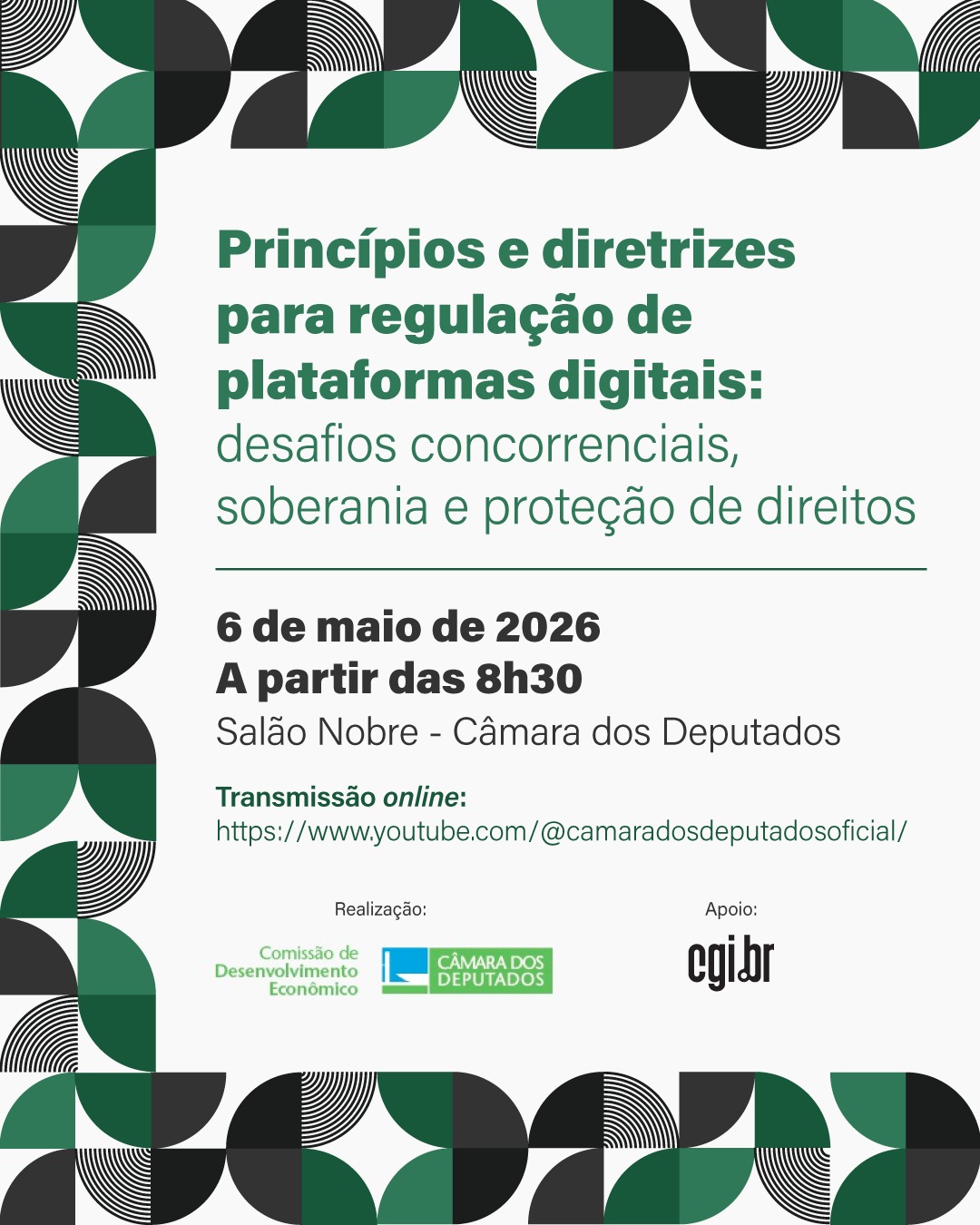 Evento - Princípios e diretrizes para regulação de plataformas digitais