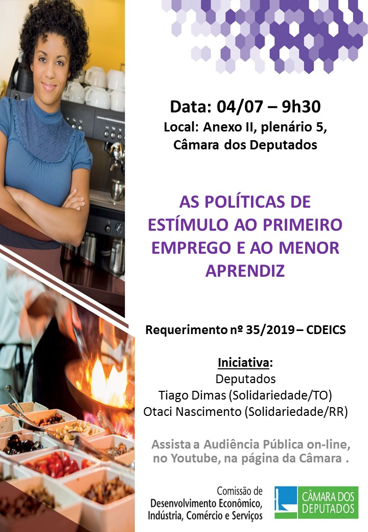 Primeiro emprego e Programa Menor Aprendiz serão temas de audiência pública