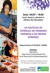 Primeiro emprego e Programa Menor Aprendiz serão temas de audiência pública