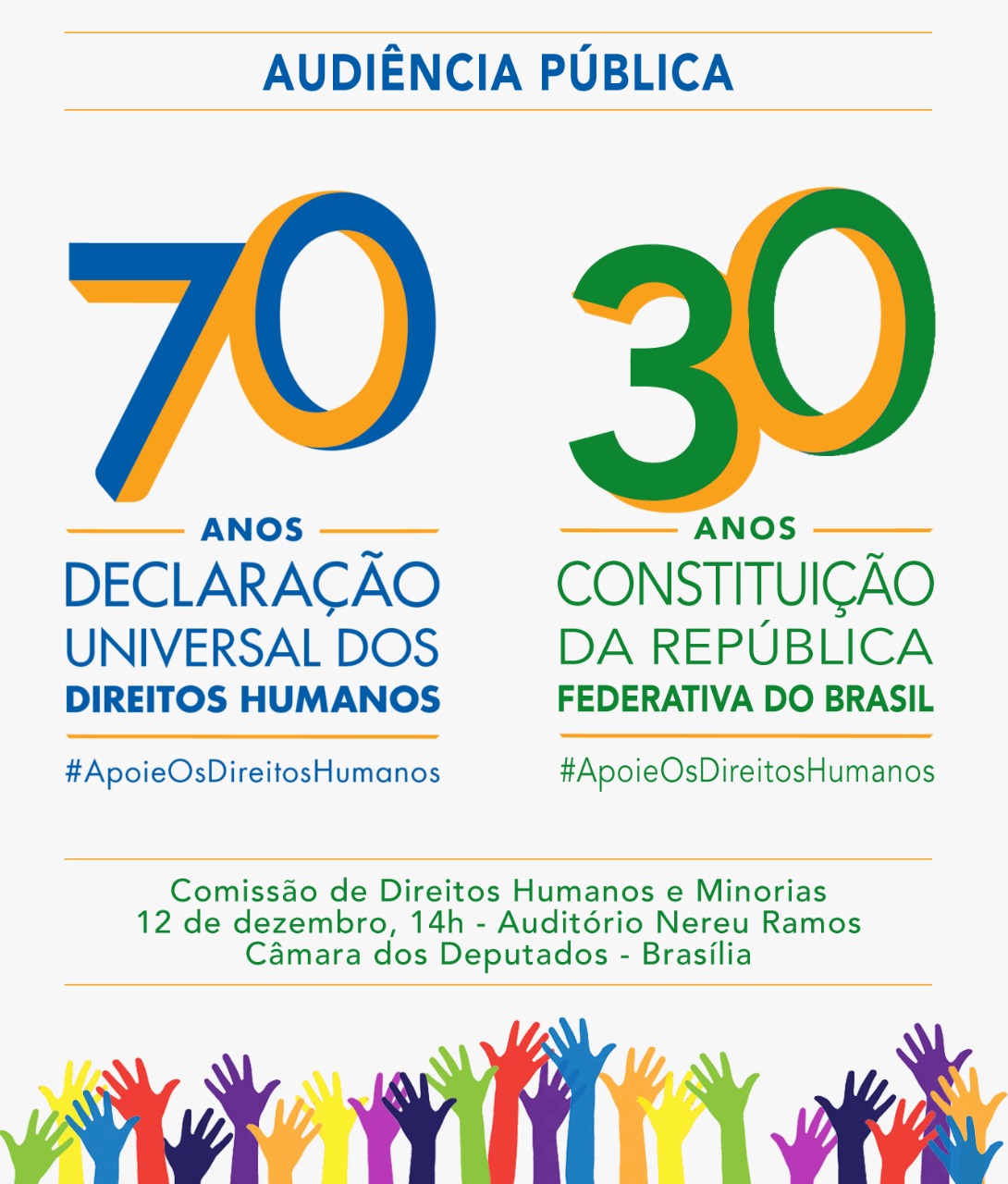Nilmário Miranda e Paulo Vannuchi participam de audiência pública sobre os 70 anos da Declaração Universal dos Direitos Humanos 