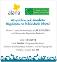 Ato público pela imediata regulação da publicidade infantil