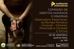 Observatório Parlamentar da RPU verificará situação de cárceres e de combate à tortura no Brasil 