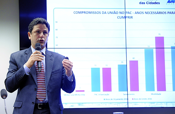 A Comissão de Desenvolvimento Urbano (CDU) recebeu, nessa quarta-feira, dia 13, o Ministro das Cidades, Bruno Araújo, a fim de apresentar aos parlamentares e à sociedade as medidas, ações e planos que vêm sendo adotados pela pasta.