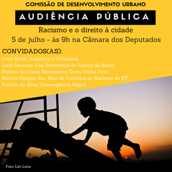 CDU debaterá o racismo e o direito à cidade em audiência pública