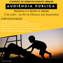 CDU debaterá o racismo e o direito à cidade em audiência pública