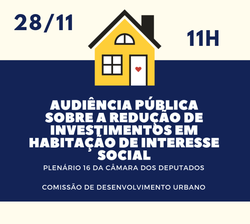 CDU debaterá redução de investimentos em habitação de interesse social