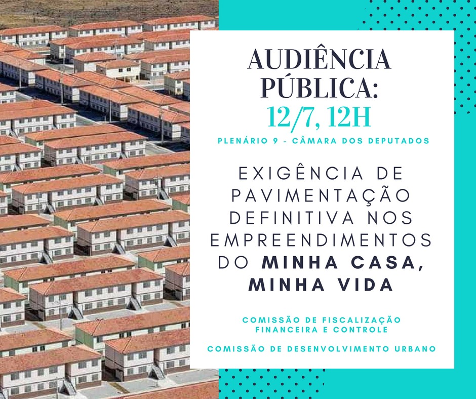 CDU e CFFC promovem audiência sobre exigência de pavimentação definitiva no Minha Casa, Minha Vida