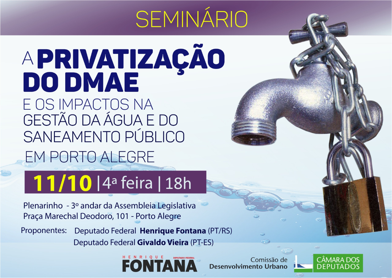Gestão da água e do saneamento público será discutida em Porto Alegre (RS)