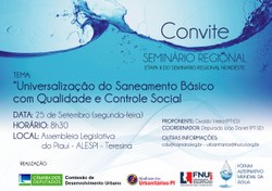 Universalização do saneamento é tema de seminário no Piauí