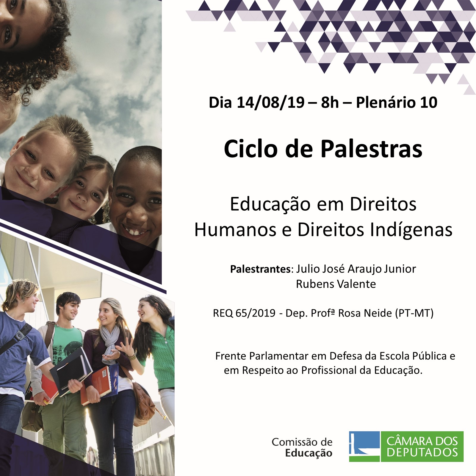 Palestra, em 14/08/19, sobre o tema: Educação em direitos humanos e direitos indígenas