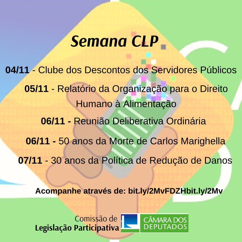 Agenda da CLP para a próxima semana