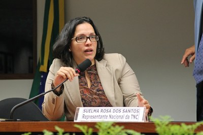 Suelma Rosa dos Santos, representante Nacional da TNC - The Nature Conservancy, ressaltou a importância do manejo e de práticas sustentáveis nos assentamentos da reforma agrária.