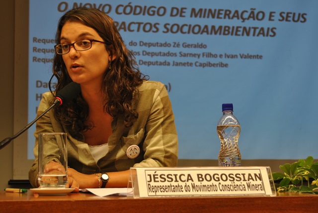 Jéssica Bogossian, Representante do Movimento Consciência Mineral.