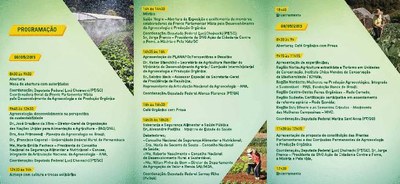 Programação do Seminário Agroecologia