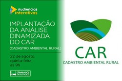 CMADS realizou Audiência conjunta com a CAPADR para a Implantação da Análise Dinamizada do CAR