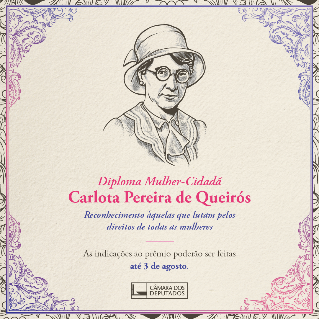 Prorrogado prazo para recebimento de indicações ao Diploma Carlota