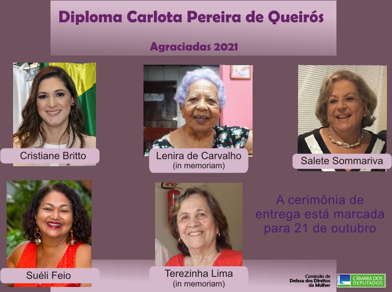 Agraciadas com o Diploma Carlota Pereira de Queirós são eleitas em votação na CMULHER 
