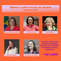 Divulgada a lista das agraciadas com o Diploma Carlota Pereira de Queirós 2023