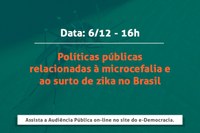 Comissão promoverá no dia 06/12 audiência pública para discutir aspectos relacionados à microcefalia e o surto de zika no Brasil