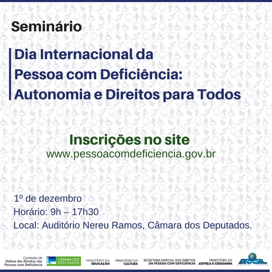 Estão abertas as inscrições para o seminário Autonomia e Direitos para Todos