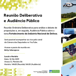 A CSPCCO informa sobre a realização de Reunião Deliberativa e, em seguida, Audiência Pública dia 12/06.