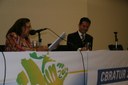 Deputada Lídice da Matta e André Pousada em palestra do XII CBRATUR
